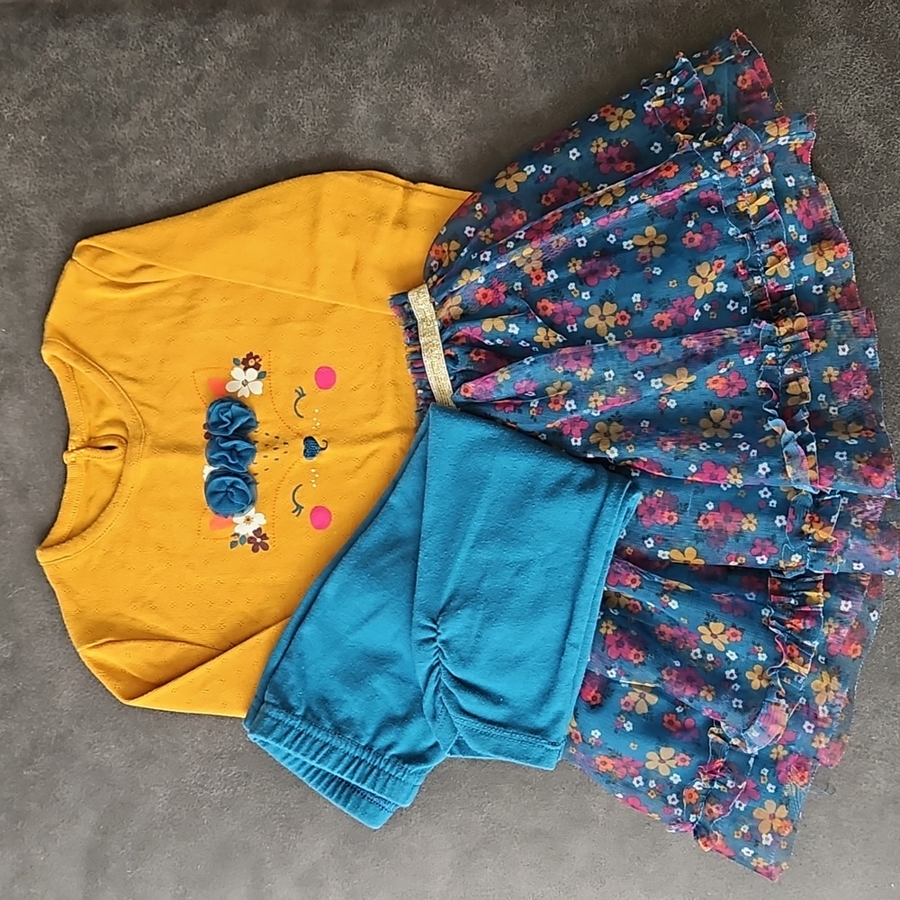 Infant Girls 3pc Wonder Nation 24m Bodysuit Skirt Leggings T8